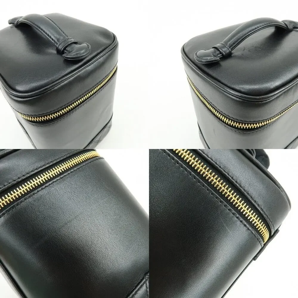 Chanel Vanity Case Lambskin Cosmetic Pouch Black